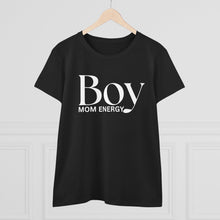 Boy Mom Energy Tee — Women's Cotton Black T-Shirt