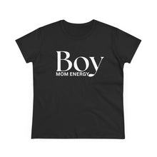 Boy Mom Energy Tee — Women's Cotton Black T-Shirt