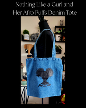 Afro Puff Gurl Denim Tote Bag