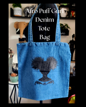 Afro Puff Gurl Denim Tote Bag