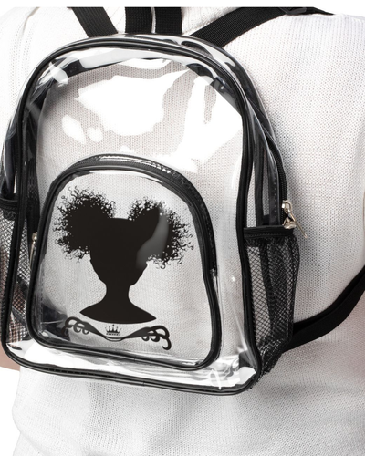 Clear Afro Puff Gurl Stadium Backpack