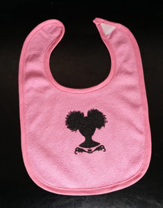 Afro Puff Gurl Bib - Middle Image - Sticks and Stones Tees & More