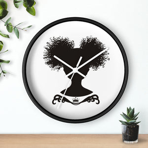 Afro Puff Gurl Wall clock - Sticks and Stones Tees & More