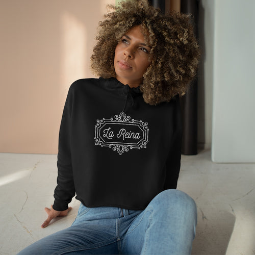 La Reina Black Crop Hoodie