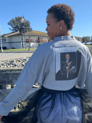 Warrior and Queen Gray Crop Jacket - Sticks and Stones Tees & More