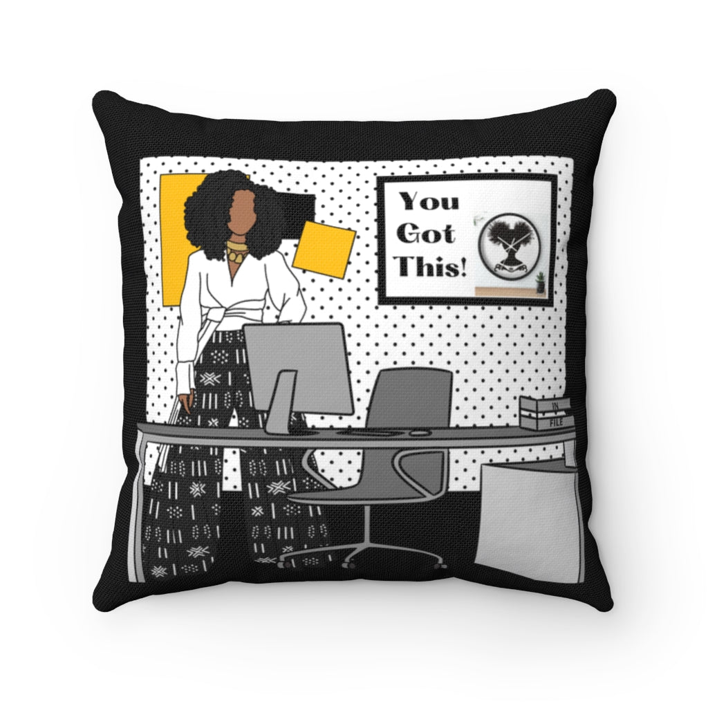 Work From Home Polyester Square Pillow